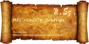 Márcsák Szofron névjegykártya